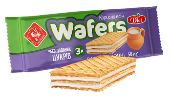 Вафли с начинкой “Wafers” Diet молочные 50 г